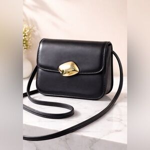 Ever New Black Crossbody Bag with Gold Detail